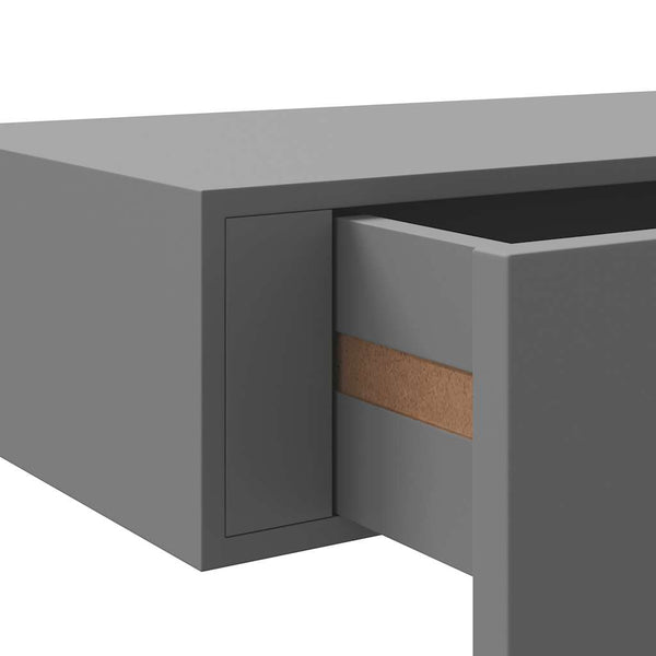 vidaXL Wall Shelf with Drawer Grey 40x23.5x10 cm MDF