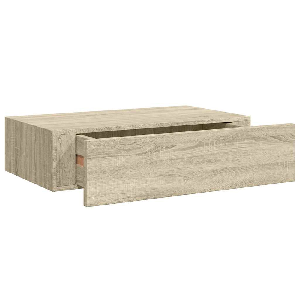vidaXL Wall Shelf with Drawer Oak Look 40x23.5x10 cm MDF