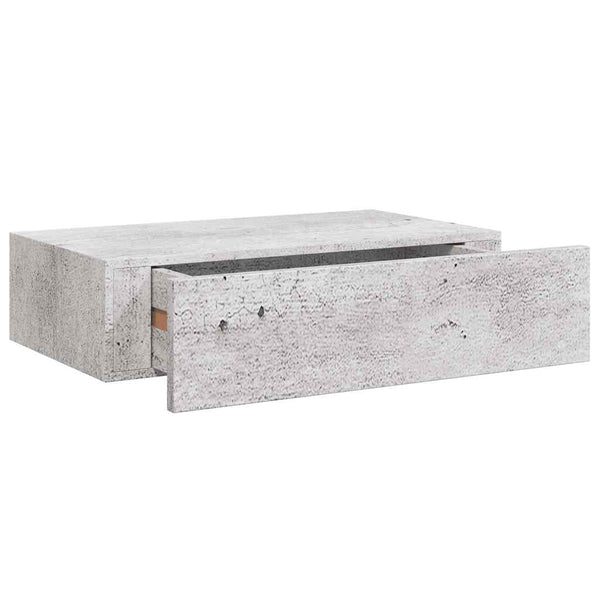 vidaXL Wall Shelves with Drawers 2 pcs Concrete Grey 40x23.5x10 cm MDF