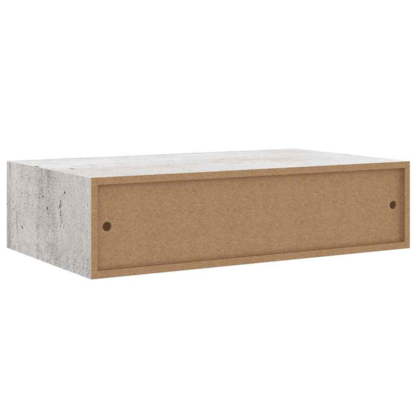 vidaXL Wall Shelves with Drawers 2 pcs Concrete Grey 40x23.5x10 cm MDF