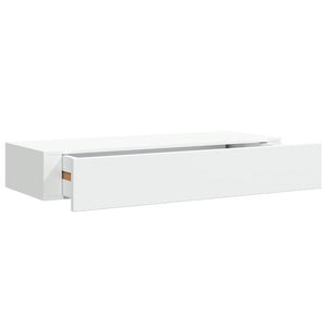 vidaXL Wall Shelf with Drawer White 60x23.5x10 cm MDF