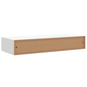 vidaXL Wall Shelf with Drawer White 60x23.5x10 cm MDF