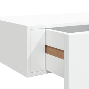 vidaXL Wall Shelf with Drawer White 60x23.5x10 cm MDF