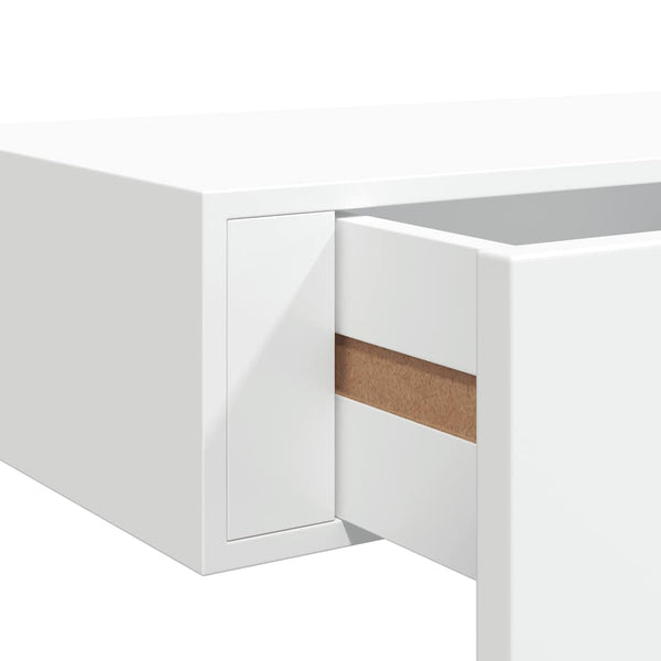 vidaXL Wall Shelf with Drawer White 60x23.5x10 cm MDF