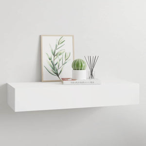 vidaXL Wall Shelf with Drawer White 60x23.5x10 cm MDF