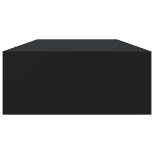 vidaXL Wall Shelf with Drawer Black 60x23.5x10 cm MDF