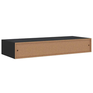 vidaXL Wall Shelf with Drawer Black 60x23.5x10 cm MDF