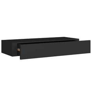Wandregale mit Schubladen, Schwarz, 2er-Set