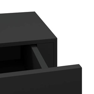 Wandregale mit Schubladen, Schwarz, 2er-Set