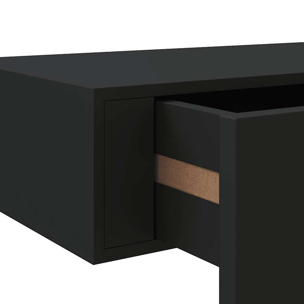 Wandregale mit Schubladen, Schwarz, 2er-Set