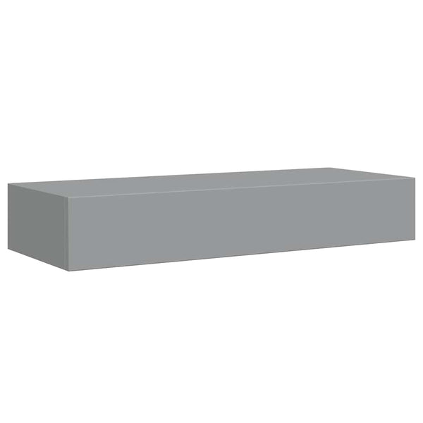 Wandregale mit Schubladen, Grau, 2er-Set