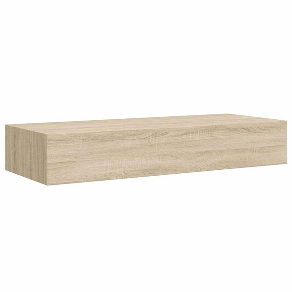 Wandregale mit Schubladen, Eichenoptik, 2er Set