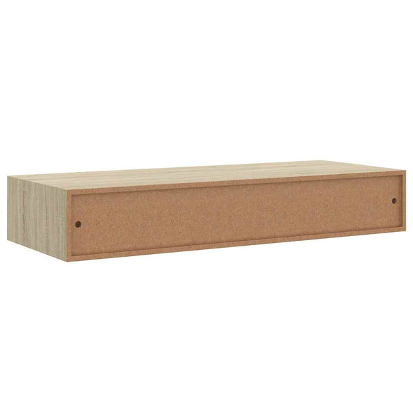 Wandregale mit Schubladen, Eichenoptik, 2er Set
