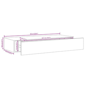 Wandregale mit Schubladen, 2er Set, Eiche/Weiß