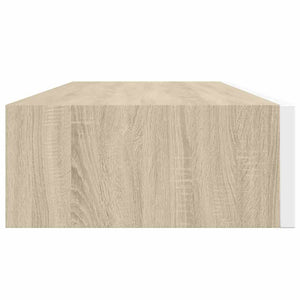 Wandregale mit Schubladen, 2er Set, Eiche/Weiß