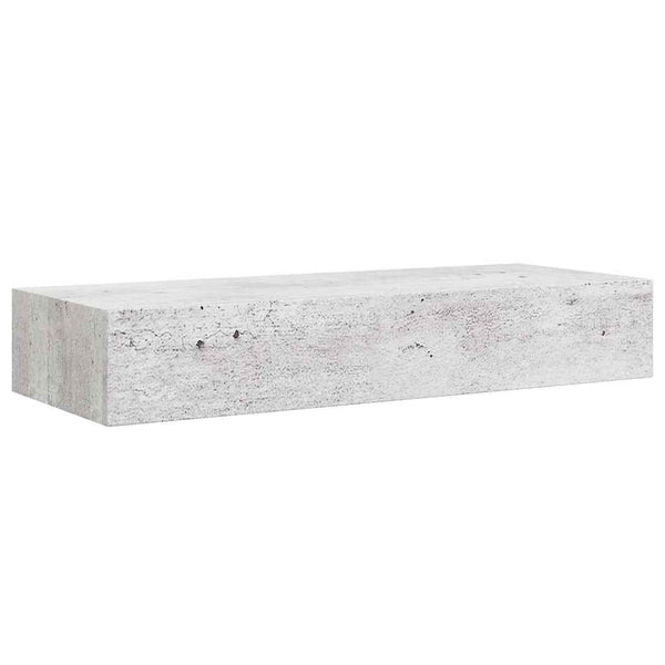 Wandregal Betongrau mit Schublade 60 cm