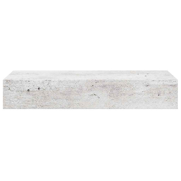 Wandregal Betongrau mit Schublade 60 cm