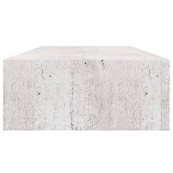 Wandregal Betongrau mit Schublade 60 cm