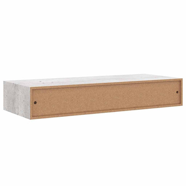 Wandregal Betongrau mit Schublade 60 cm