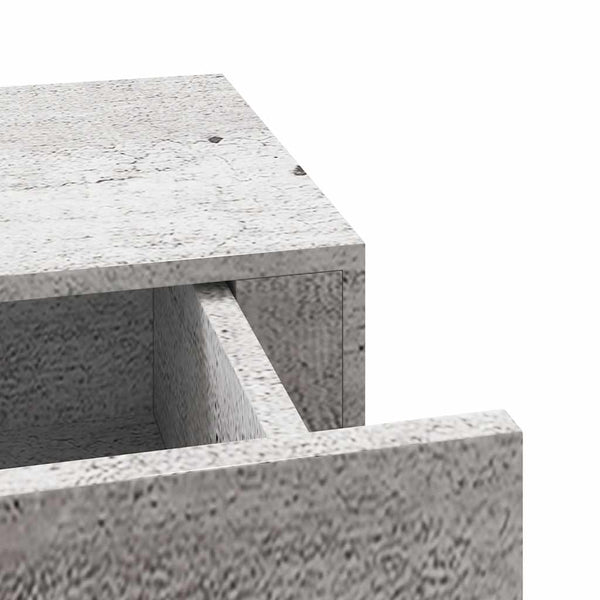 Wandregal Betongrau mit Schublade 60 cm