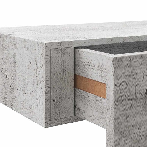 Wandregal Betongrau mit Schublade 60 cm