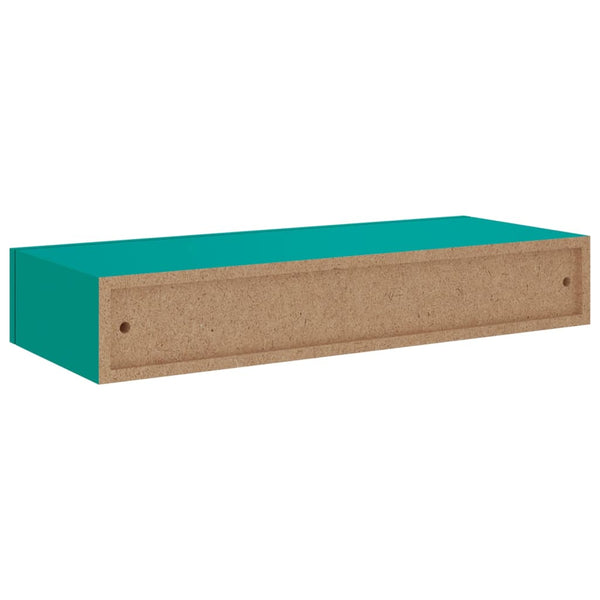Blaues Wandregal mit Schublade, 60 cm