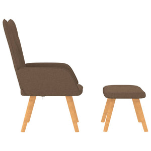 vidaXL Recliner with Footstool Brown Fabric