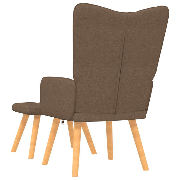 vidaXL Recliner with Footstool Brown Fabric