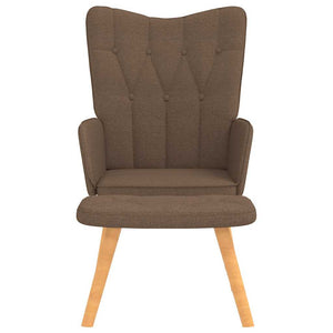 vidaXL Recliner with Footstool Brown Fabric