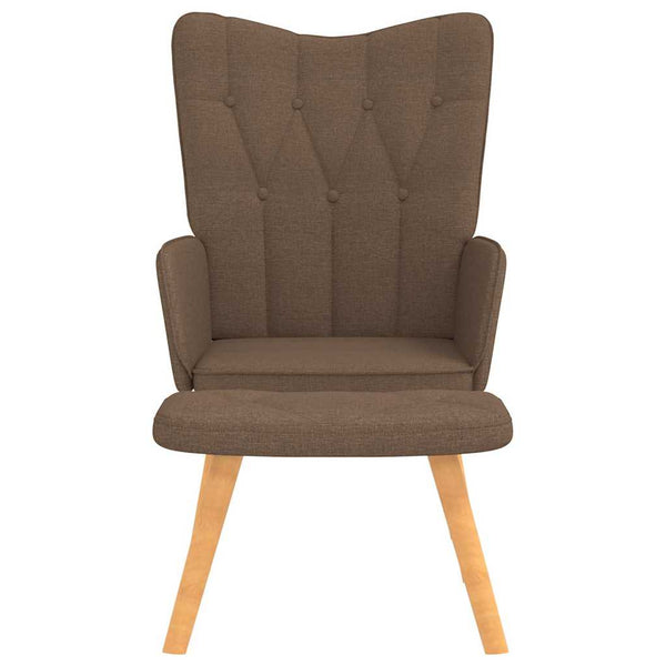 vidaXL Recliner with Footstool Brown Fabric