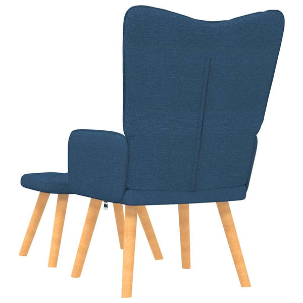 vidaXL Recliner with Footrest Blue Fabric