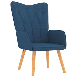 vidaXL Recliner with Footrest Blue Fabric