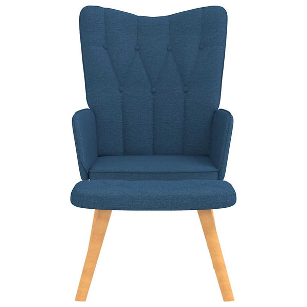vidaXL Recliner with Footrest Blue Fabric