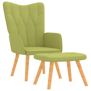 vidaXL Recliner with Footrest Green Fabric