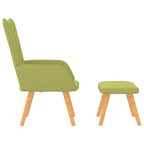 vidaXL Recliner with Footrest Green Fabric