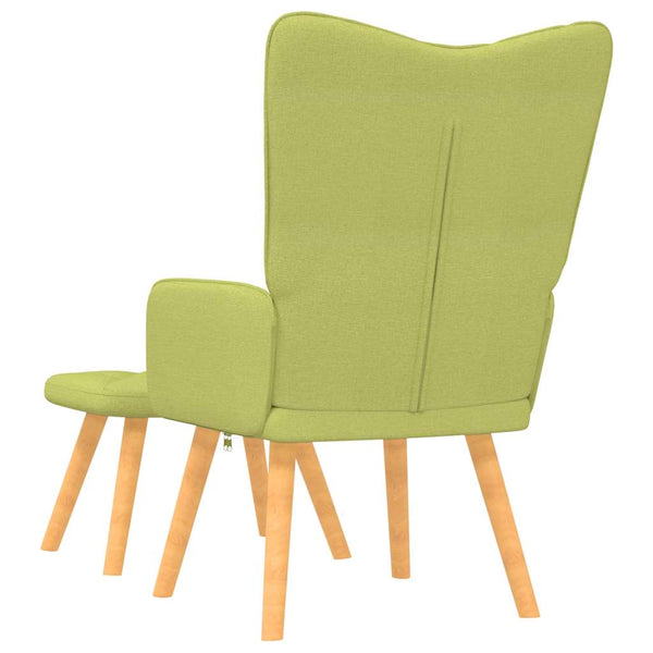 vidaXL Recliner with Footrest Green Fabric