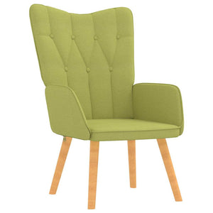 vidaXL Recliner with Footrest Green Fabric