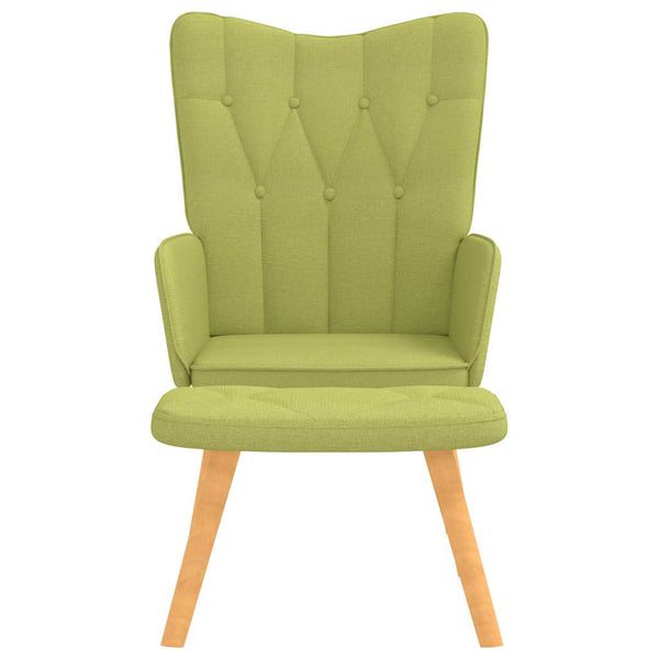 vidaXL Recliner with Footrest Green Fabric