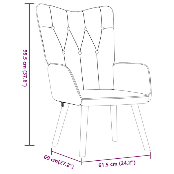 vidaXL Recliner with Footrest Green Fabric