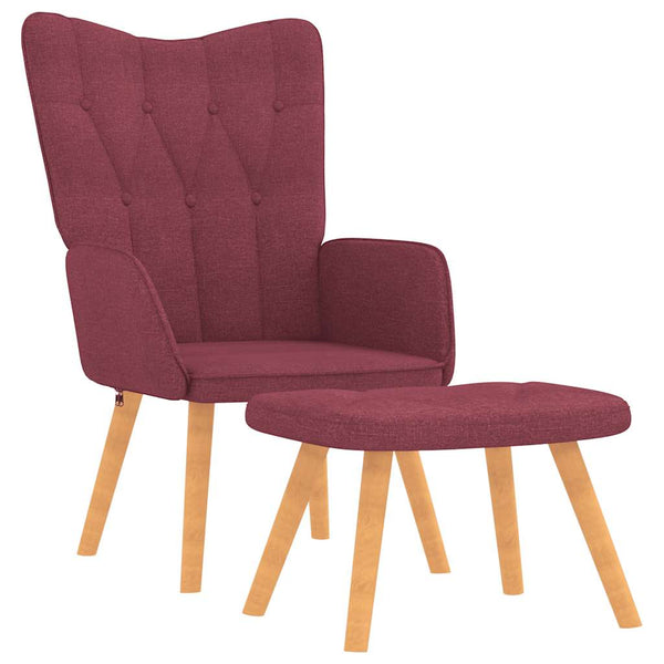 vidaXL Recliner with Footrest Wine Red Fabric