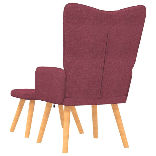 vidaXL Recliner with Footrest Wine Red Fabric
