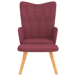 vidaXL Recliner with Footrest Wine Red Fabric