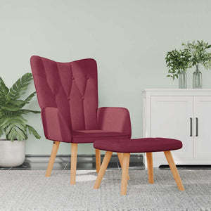 vidaXL Recliner with Footrest Wine Red Fabric