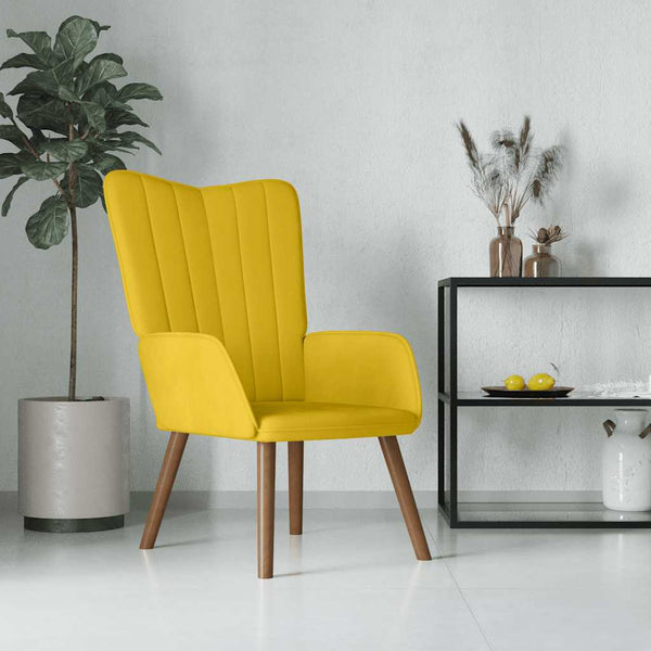 vidaXL Recliner Mustard Yellow Velvet