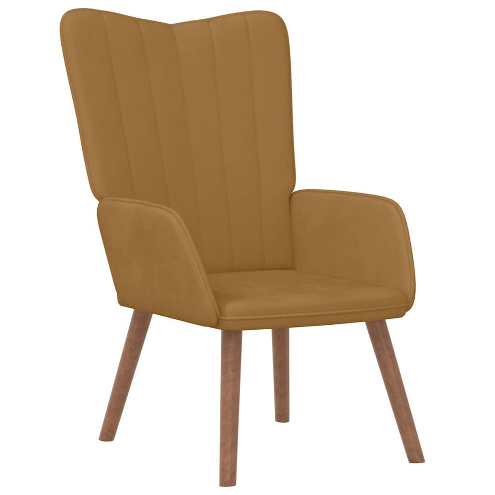 vidaXL Recliner Brown Velvet
