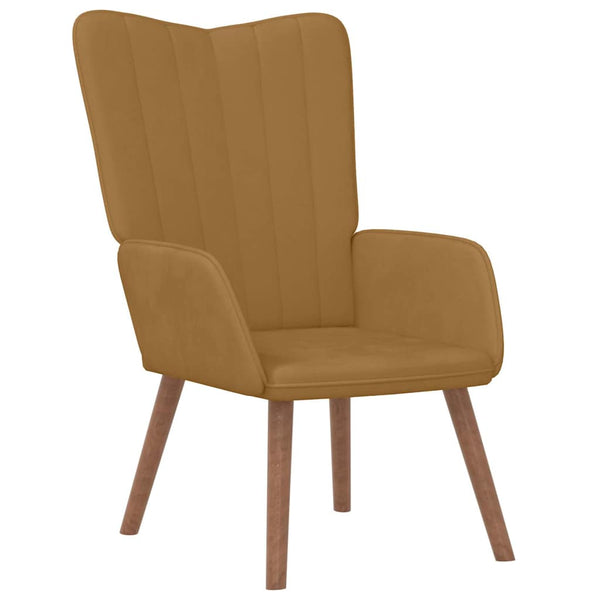 vidaXL Recliner Brown Velvet