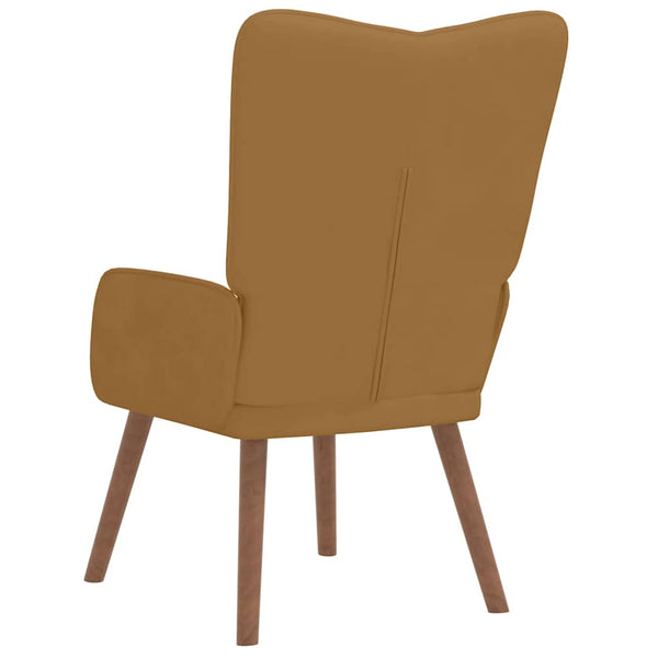 vidaXL Recliner Brown Velvet