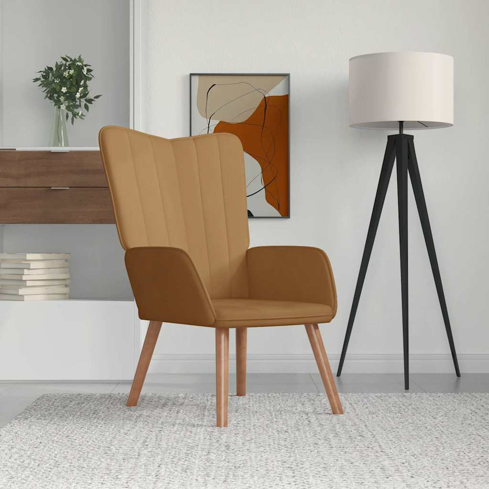 vidaXL Recliner Brown Velvet