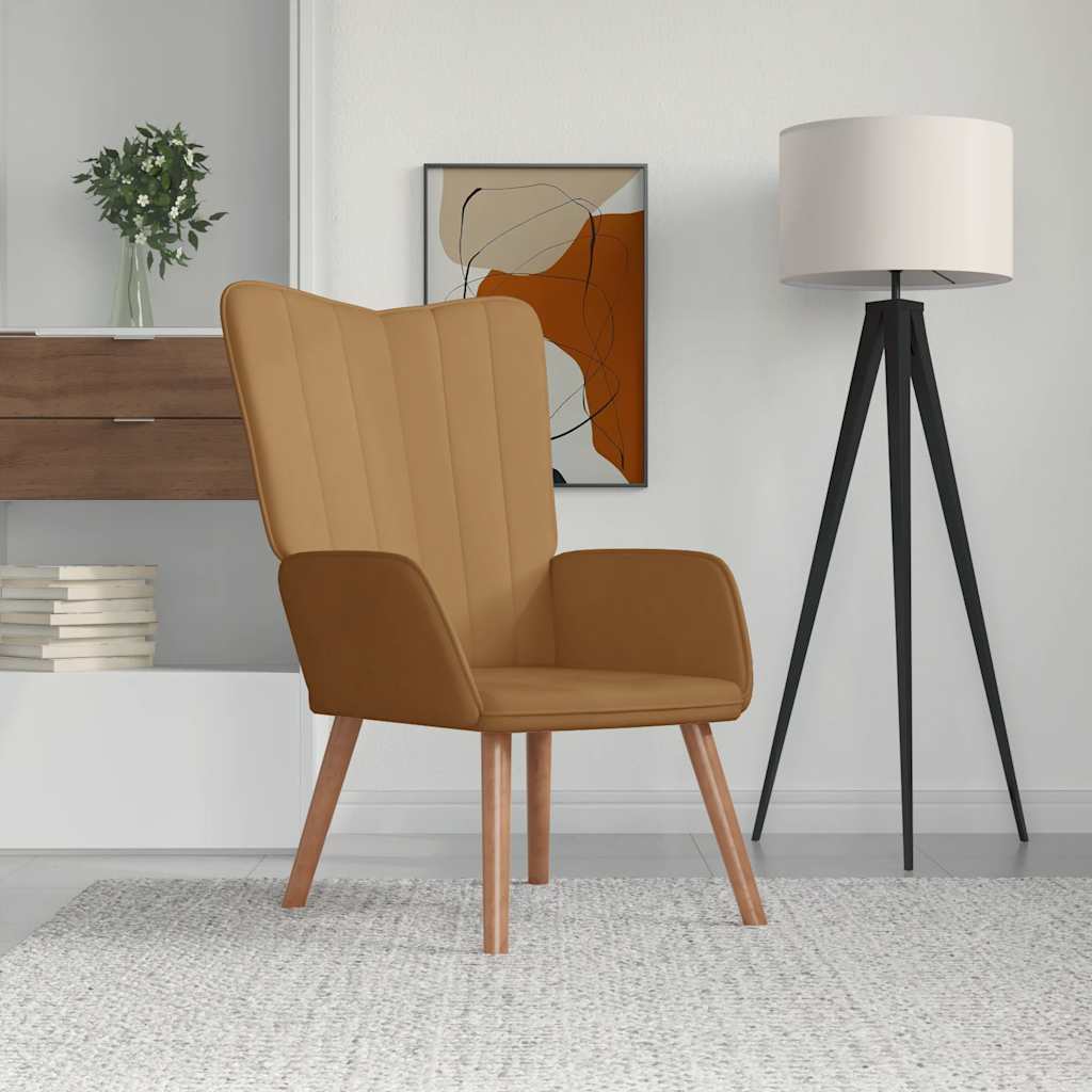 vidaXL Recliner Brown Velvet