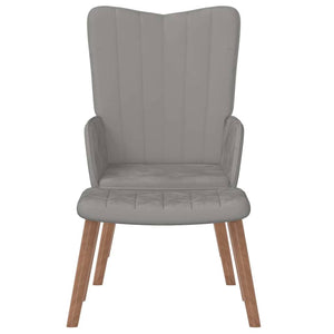vidaXL Recliner with Footrest Light Grey Velvet